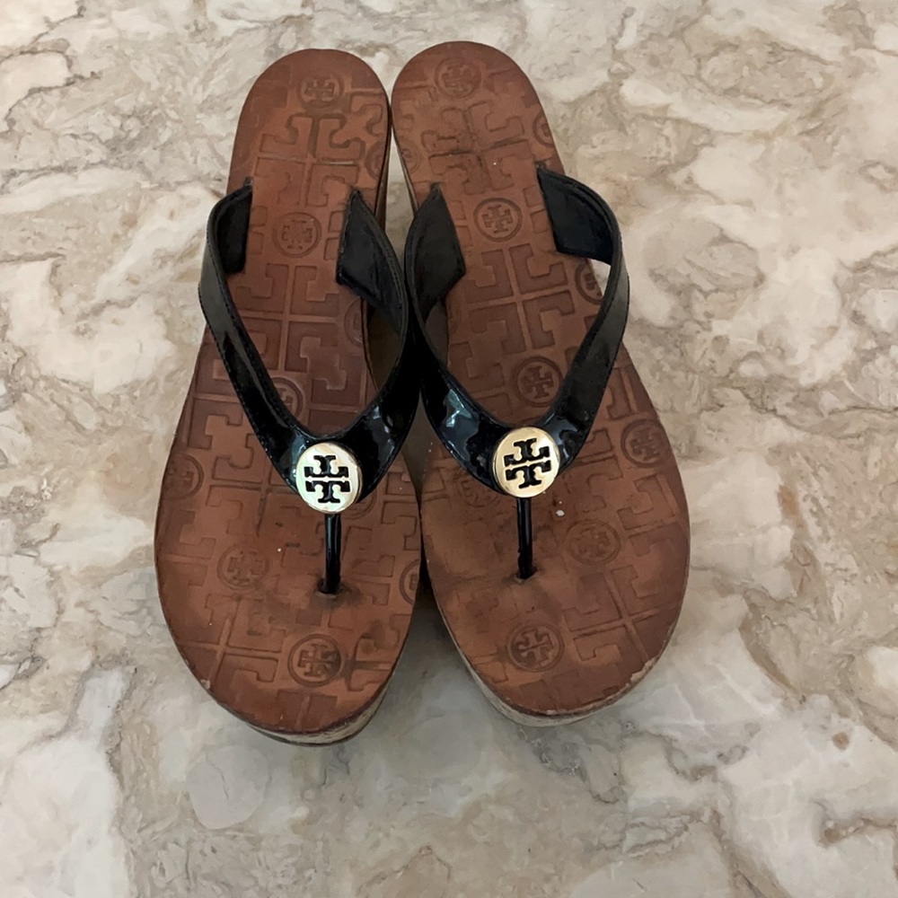 Tory Burch Thora wedges black leather